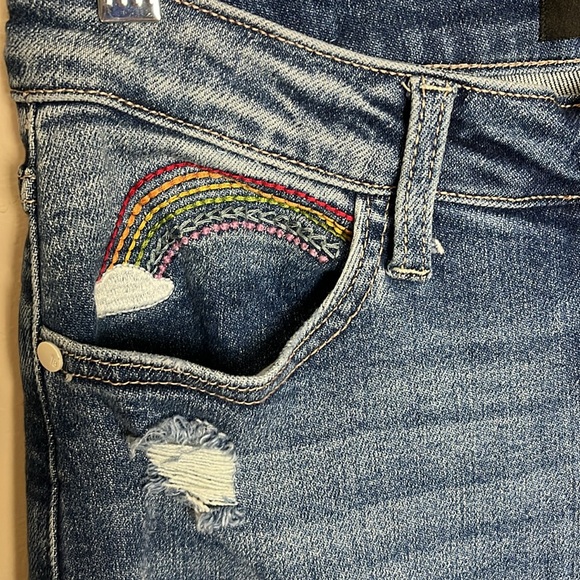 Judy Blue Rainbow Embroidered Straight Leg Jeans - Picture 5 of 9
